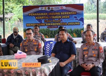 Dukung Program Ketahanan Pangan, Kapolres Luwu Pimpin Penanaman Jagung Serentak