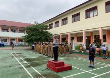 Tanamkan Budaya Tertib Lalu Lintas, Kasat Lantas Polres Torut Gelar Polantas Menyapa di SMPN 1 Rantepao