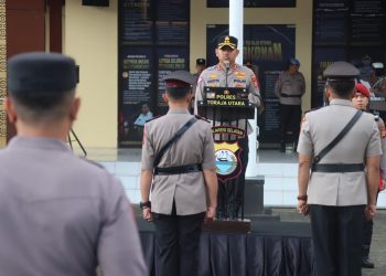 Kapolres Toraja Utara Pimpin Upacara Sertijab Kasat Lantas