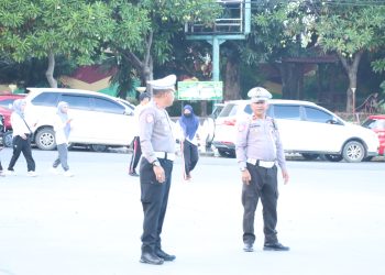 Kasat Lantas Polres Jeneponto Pimpin Langsung Pengaturan Lalin Saat Jalan Santai