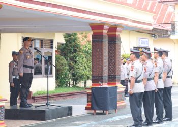 Kapolres Tator Pimpin Upacara Sertijab Kasat Lantas dan Kapolsek