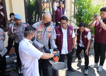 Kapolres Pinrang Pimpin Pemusnahan 3,2 Kg Sabu, Berhasil Selamatkan Puluhan Ribu Jiwa