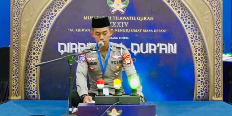Bripda Ahriadi Personel Satlantas Polres Bulukumba Ikuti MTQ Tingkat Sulsel