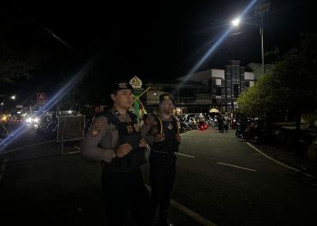 Personel Polres Selayar Tetap Pastikan Car Free Night dan Kota Benteng Aman