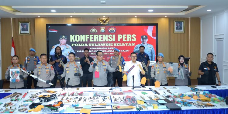 Kapolda Sulsel Pimpin Press Rilis, Ratusan Pelaku Kejahatan Jalanan Berhasil Diungkap