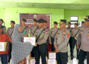 Bentuk Karakter Humanis, Polres Parepare Gelar Bakti Sosial dan Anjangsana Bersama Siswa Latja SPN Batua
