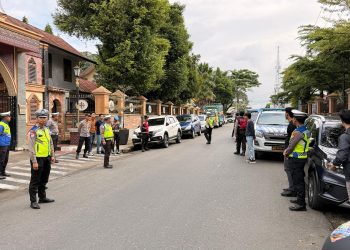 Puluhan Personel Polres Tana Toraja Pengamanan Ibadah Kenaikan Yesus Kristus