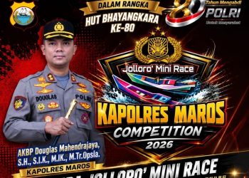 Ratusan Peserta Akan Ramaikan Lomba Balap Jolloro’ Mini Kapolres Maros Cup Dalam Rangka HUT Bhayangkara ke-80