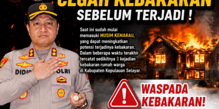 Memasuki Musim Kemarau, Kapolres Kepulauan Selayar Himbau Warga Cegah Kebakaran
