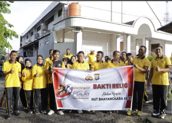 Personel Polres Pinrang Gelar Bakti Religi Dalam Rangka HUT Bhayangkara ke-80