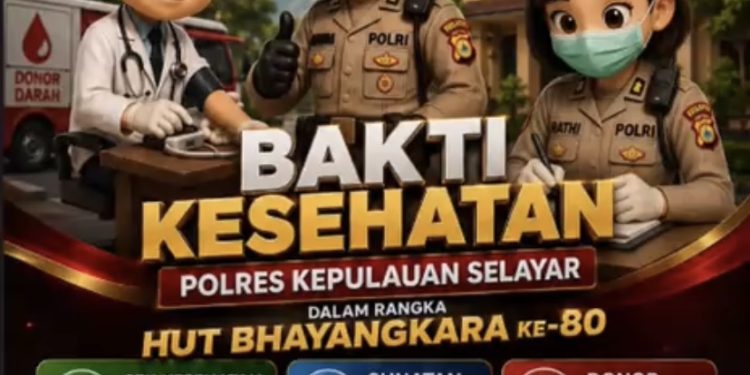Terbuka Untuk Umum! Polres Selayar Akan Gelar Cek Kesehatan, Sunatan Massal dan Donor Darah