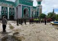 Personel Polres Pinrang Lakukan Pengamanan Kedatangan Jamaah Haji Kloter 16