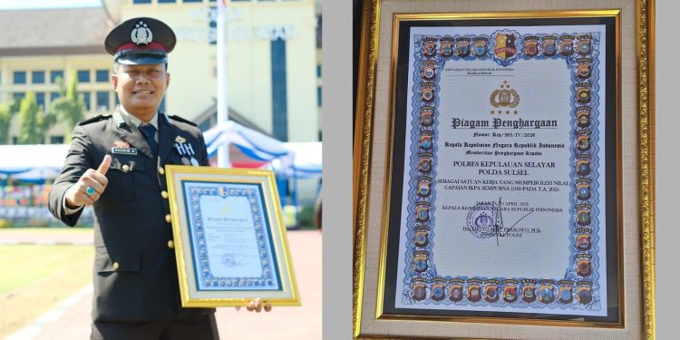 Polres Selayar Raih Penghargaan Kapolri Atas Capaian IKPA Sempurna Tahun 2025