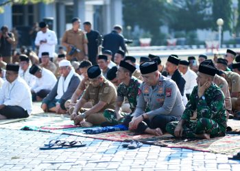 Sebagai Bentuk Ikhtiar Memohon Turunnya Hujan, Kapolres Pinrang Hadiri Sholat Istisqa