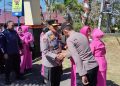 Kapolresta Gowa bersama Ketua Bhayangkari Kunker dan Bakti Sosial di Polsek Tinggimoncong