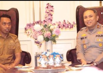 Sebagai Pejabat Baru di Polres Sidrap, AKBP Indra Waspada Yuda Silaturahmi dengan Bupati