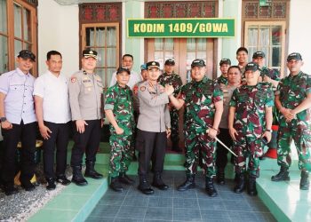 Wujud Sinergitas TNI-Polri, Kapolresta Gowa Jalin Silaturahmi Perdana di Kodim 1409