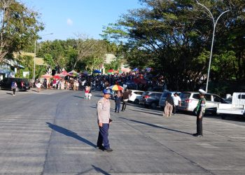 Personel Satlantas Polres Jeneponto Atur Lalu Lintas di Car Free Day Turatea