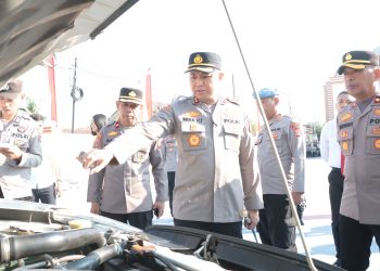 Pastikan Kendaraan Siap Digunakan, Kapolres Cek Ranmor Dinas Polres Sidrap