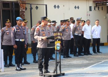 Pimpin Apel, Kapolres Palopo Tekankan Evaluasi Tugas, Kedisiplinan an Kesehatan Personel