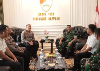 Sambangi Kodim 1420, Kapolres Sidrap Tegaskan TNI-Polri Solid