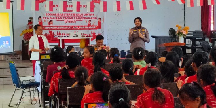 Tanamkan Tertib Berlalu Lintas Sejak Dini, Satlantas Polres Luwu Beri Edukasi di Gereja