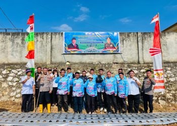 Dukung Swasembada Nasional, Kapolres Torut Tanam Bawang Putih dan Ground Breaking Gudang Ketahanan Pangan Polri