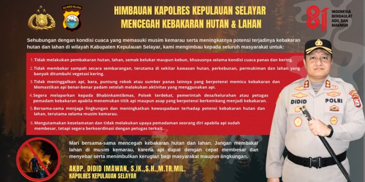 Cegah Karhutla di Musim Kemarau, Kapolres Selayar Imbau Masyarakat Tidak Bakar Lahan