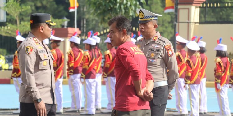 Kapolres Cek Langsung Pelaksanaan Gladi Bersih Peragaan Pocil Polres Toraja Utara
