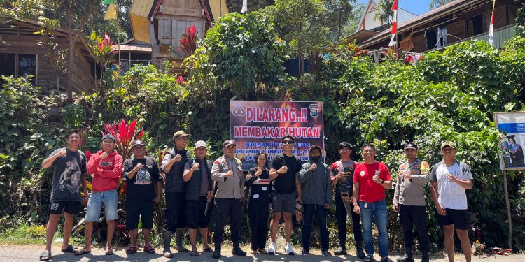 Cegah Karhutla, Polsek Sesean Pasang Spanduk Imbauan di Titik Rawan Kebakaran