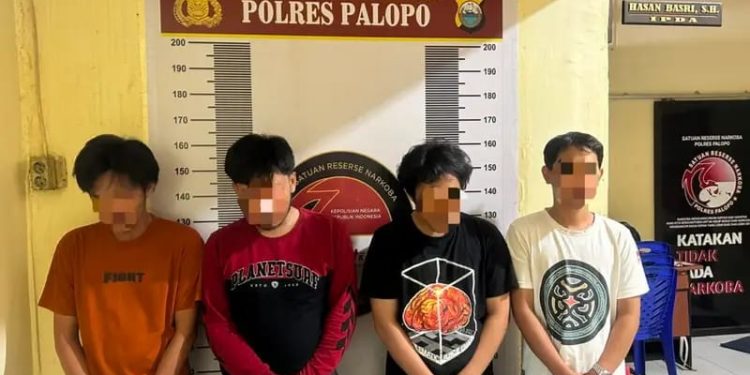 Patungan Beli Sabu Rp2 Juta, 4 Pria Diamankan Satresnarkoba Polres Palopo