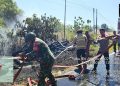 Gerak Cepat, Polsek Bontobahari Bersama TNI dan Damkar Padamkan Kebakaran Lahan