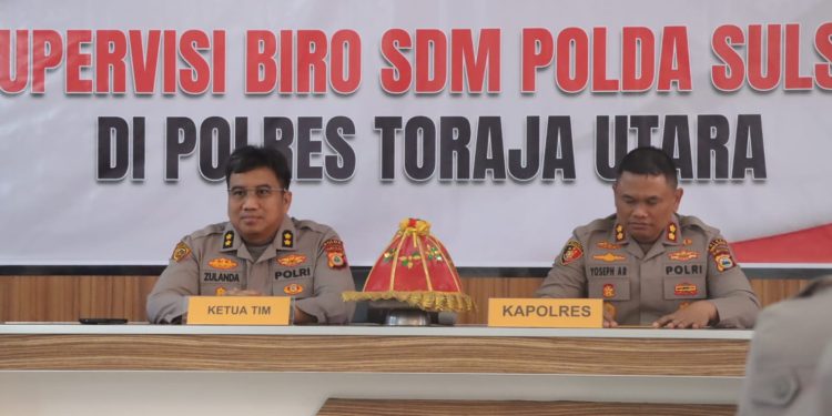 Mantapkan Tata Kelola Personel, Kapolres Toraja Utara Sambut Tim Supervisi Biro SDM Polda Sulsel
