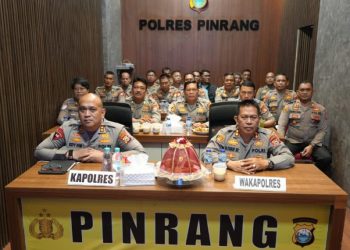 Kapolres Pinrang Ikuti Zoom Meeting Malam Puncak Penganugerahan Hoegeng Awards 2026