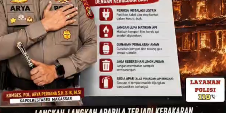 Kapolrestabes Makassar Ajak Masyarakat Cegah Kebakaran Sebelum Terjadi
