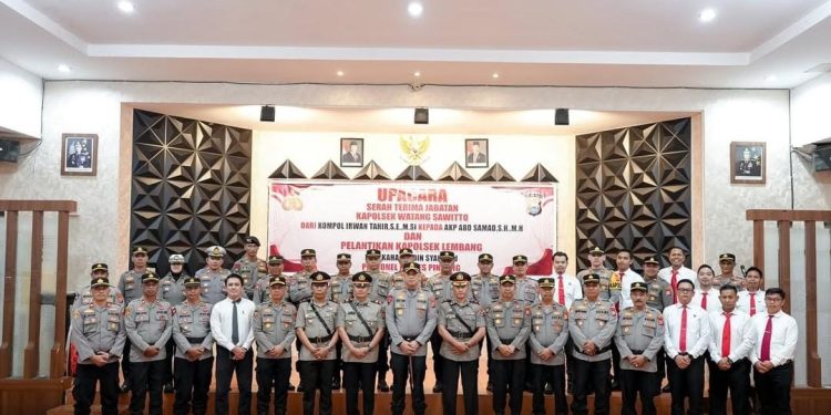Kapolres Pinrang Pimpin Sertijab Kapolsek Watang Sawitto dan Lantik Kapolsek Lembang