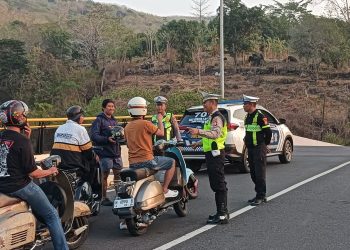 Personel Satlantas Polres Parepare Turun Langsung di Lokasi Rawan Balap Liar