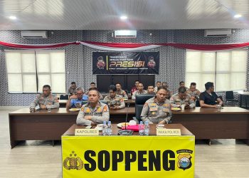 Kapolres Soppeng Ikuti Vicon Anev Sitkamtibmas, Perkuat Kesiapsiagaan dan Langkah Antisipatif