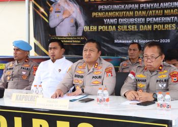 Kapolres Selayar Ikuti Pers Rilis Kasus BBM Ilegal yang Dipimpin Kapolda Sulsel