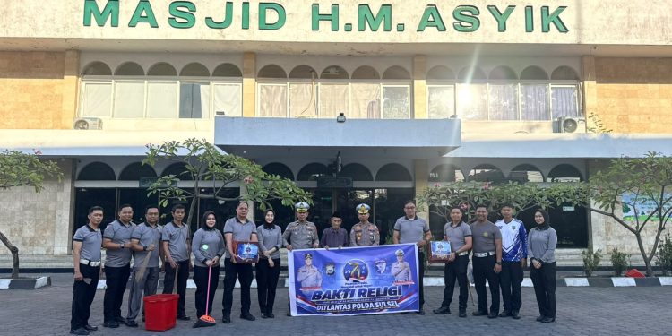 Sambut HUT Lalu Lintas ke-71, Ditlantas Polda Sulsel Gelar Bakti Religi