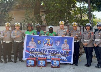 Dirlantas Polda Sulsel Pimpin Bakti Sosial Dalam Rangka HUT Lalu Lintas Bhayangkara ke-71