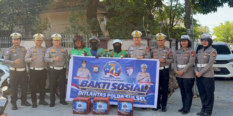 Dirlantas Polda Sulsel Pimpin Bakti Sosial Dalam Rangka HUT Lalu Lintas Bhayangkara ke-71