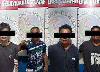 Tim Tindak Ops Antik Polres Selayar Amankan 4 Tersangka Narkoba, 2 Diantaranya TO
