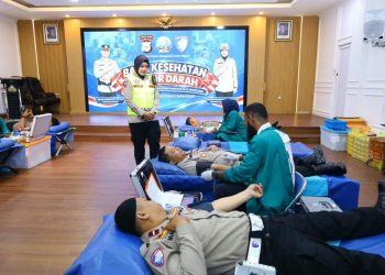 Satlantas Polrestabes Makassar Gelar Donor Darah Dalam Rangka Hari Lalu Lintas ke-71