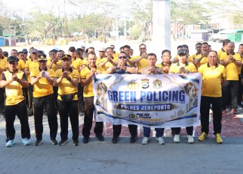 Polres Jeneponto Gelar Green Policing di Lapangan Pastur