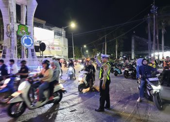 Jaga Kamtibmas di Malam Hari, Tim Gabungan Polres Sidrap Gelar Patroli di Titik Rawan