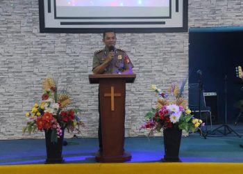 Minggu Kasih di Gereja Imanuel Sengkang, Kapolres Wajo Sampaikan Pesan Kamtibmas dan Layanan Call Center 110