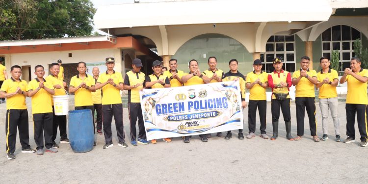 Kapolres Jeneponto Pimpin Green Policing di Masjid Agung dan Stadion Mini Turatea