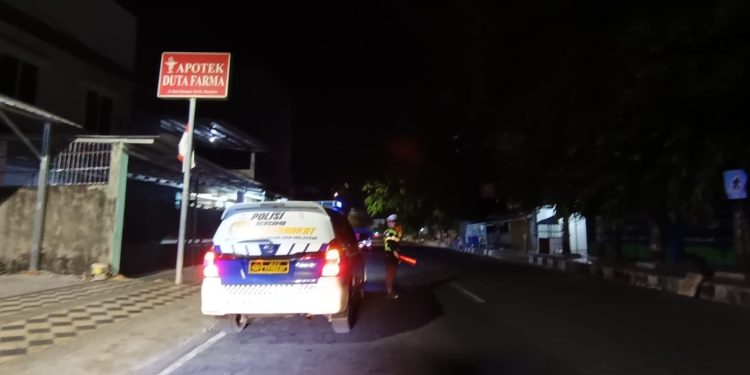 Gelar Patroli Blue Light,  Satlantas Polres Parepare Sasar Titik Rawan Balap Liar