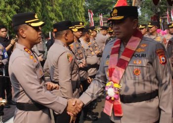 Kapolres Parepare Hadiri Penyambutan Kapolda Sulsel Irjen Pol Dr. M. Awal Chairuddin di Mapolda